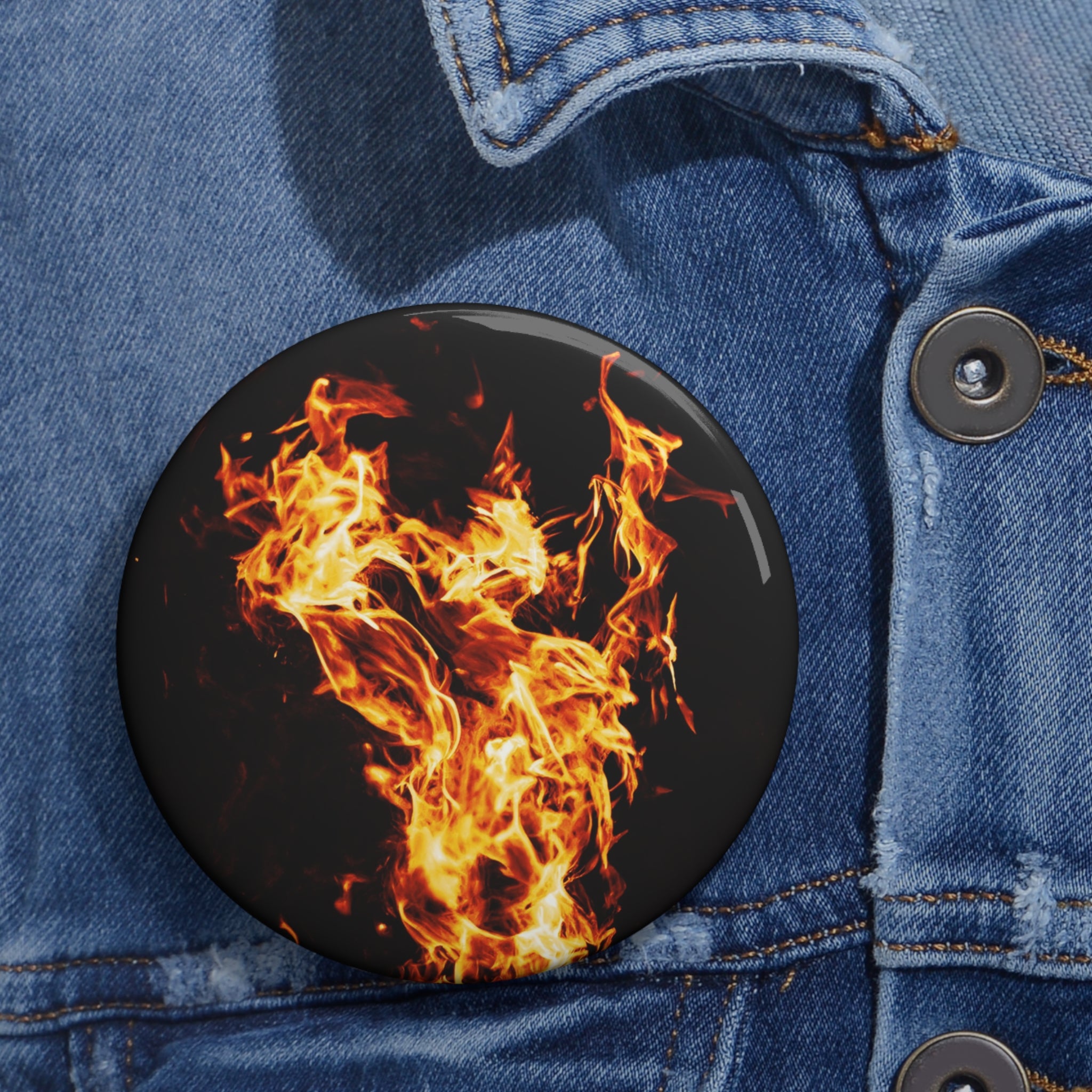 Phoenix Fire Pin - Mythical Fire Bird Art Button