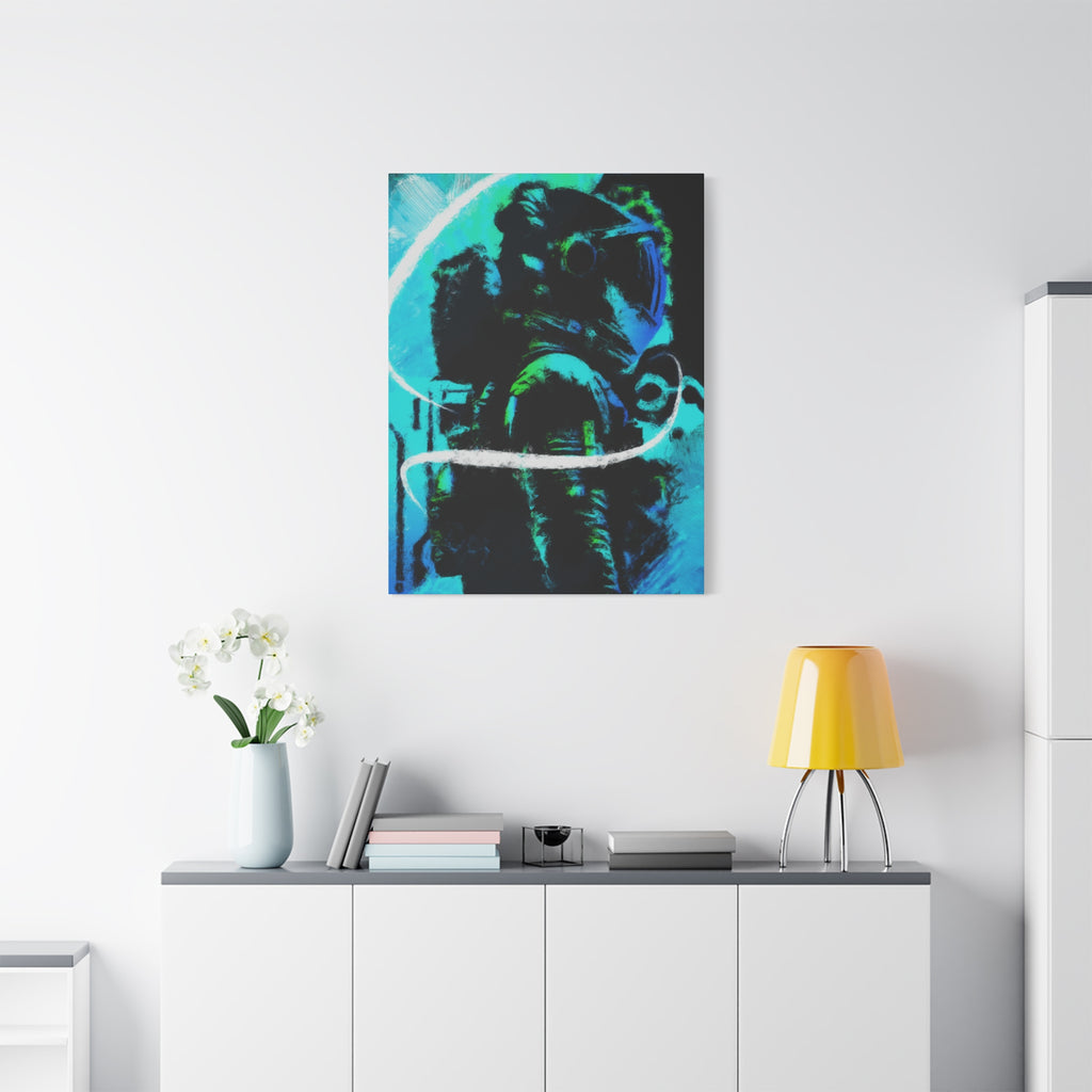 Grunge Space Man Canvas Art - Urban Graffiti Astronaut Decor