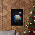 Earth Glitched Poster - Digital Glitch Space Art Print