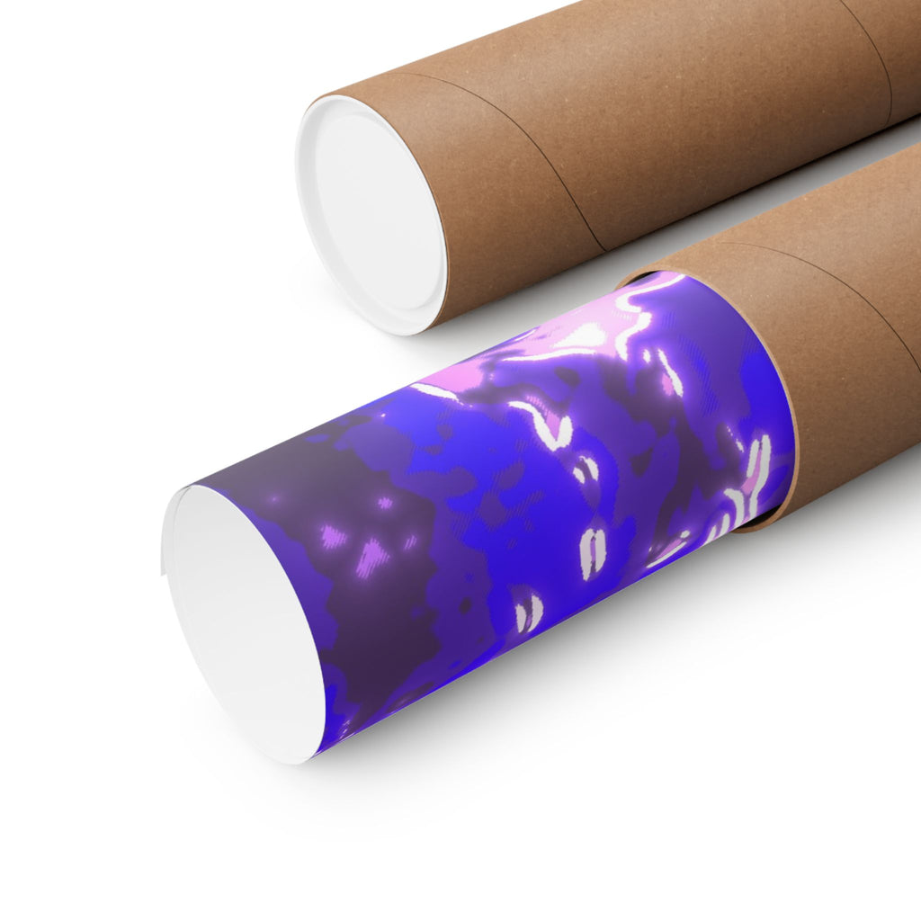 Vaporwaave Neon Skull Matte Poster Print