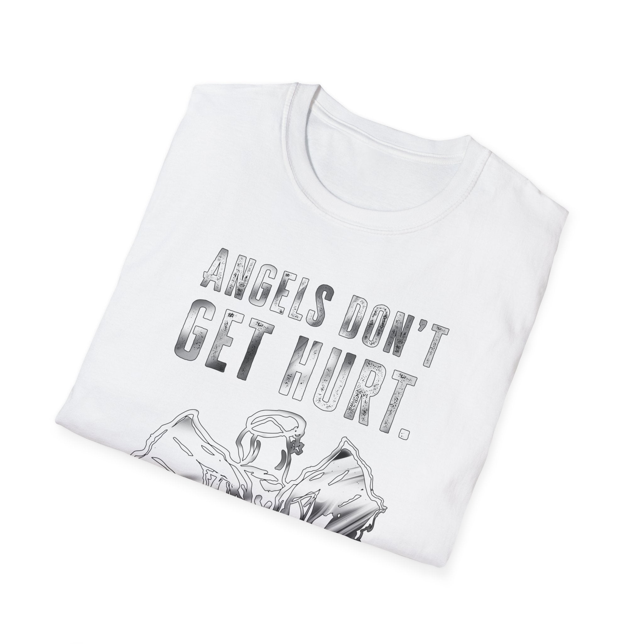 Angels Don't Get Hurt Graphic Tee - Grunge Statement Shirt