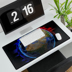 Earth Glitched Mouse Pad - Geometric Glitch Desk Mat