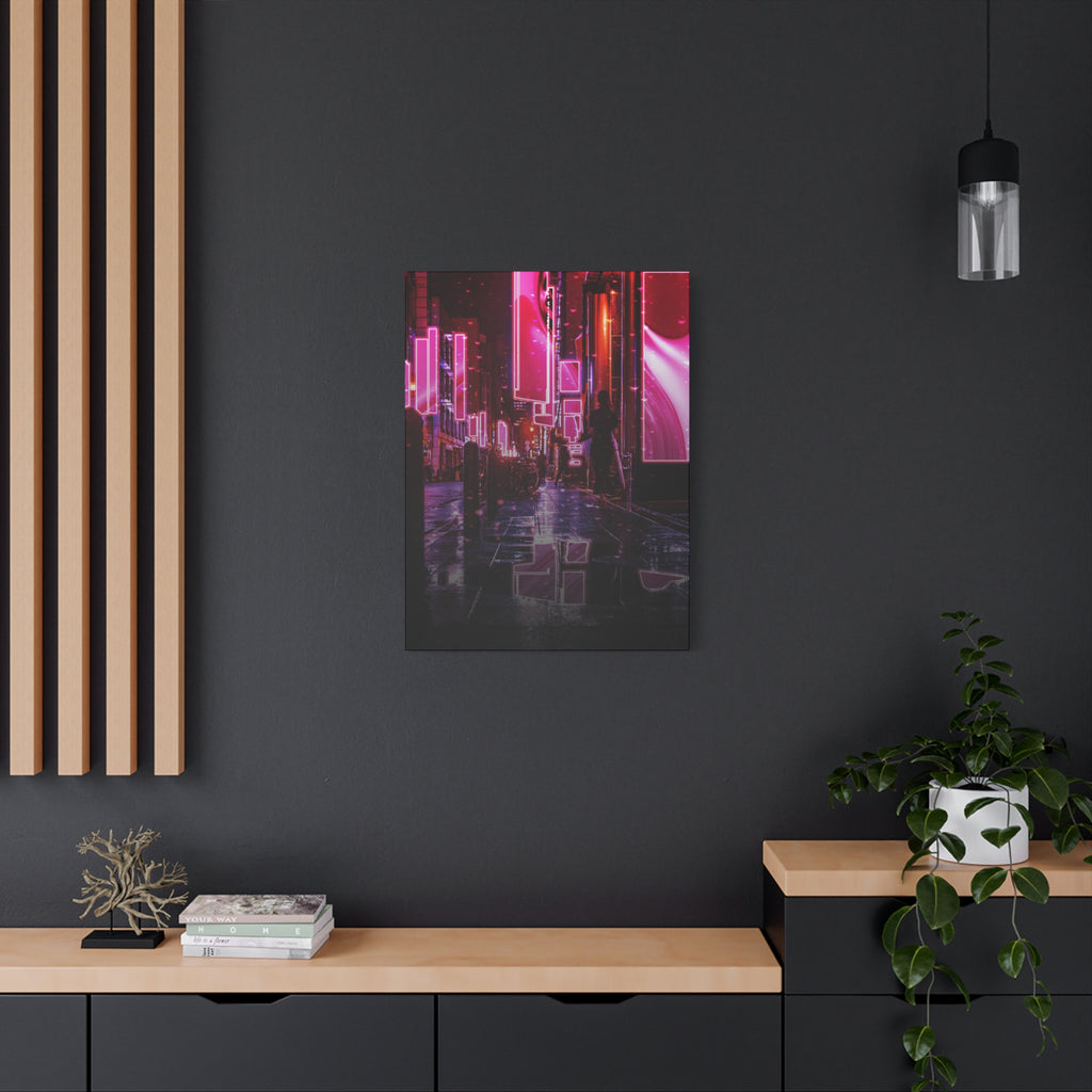 Japanese City Punk FX.3 Canvas Wall Art - Cyberpunk Tokyo Street Decor