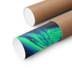 Vaporwave Green and Blue Spiral Galaxy Matte Poster Print