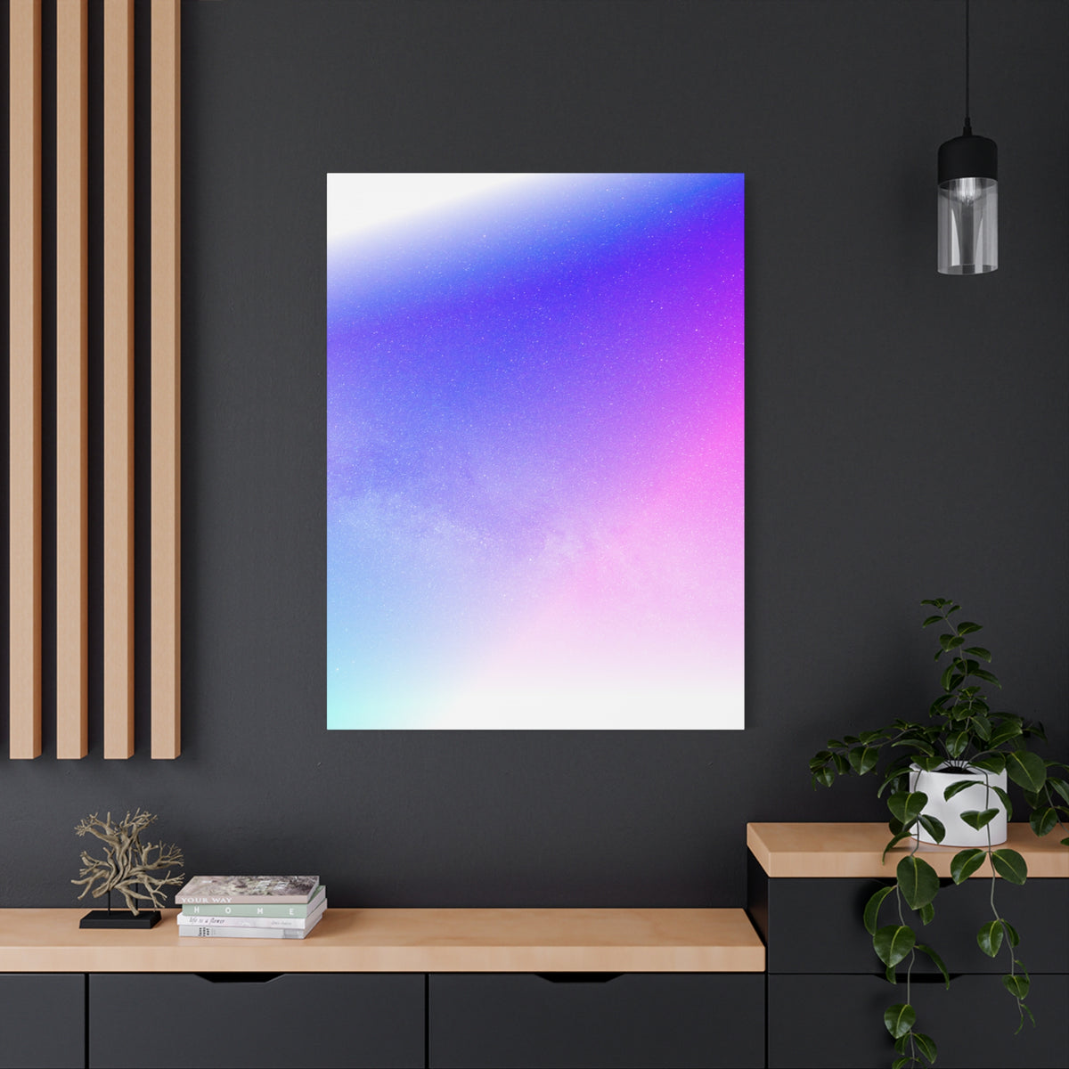 Starfield Space Galaxy Canvas Wall Art - Cosmic Purple Decor