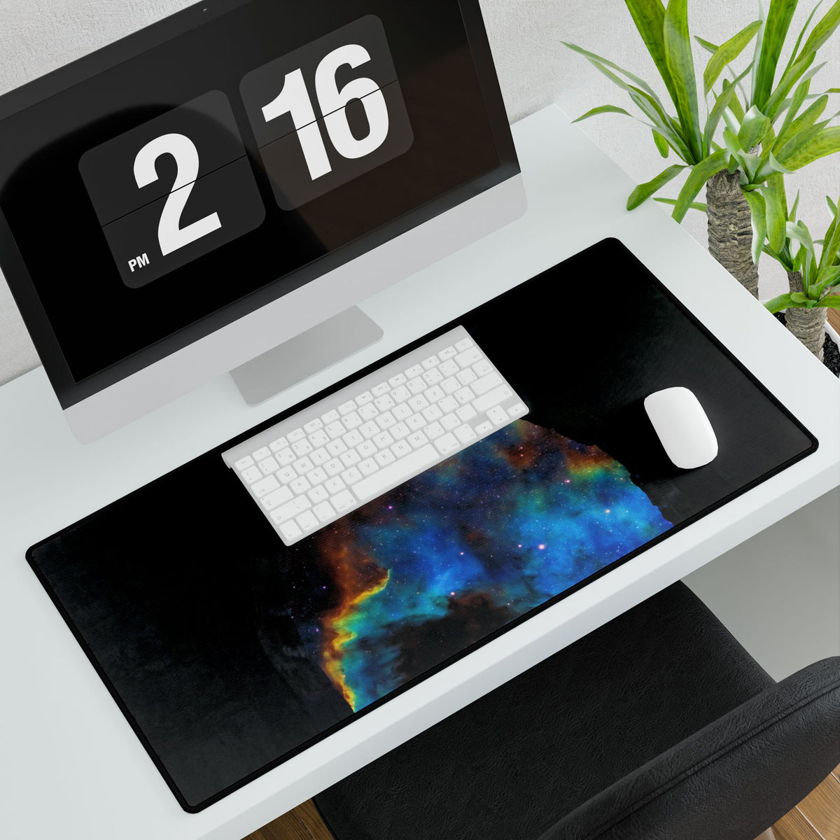 Stellar Castle Window Desk Mat - Galaxy Cosmos Mouse Pad