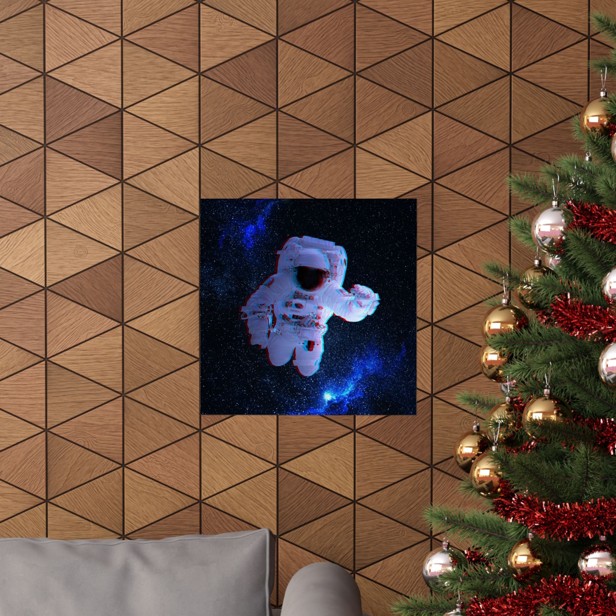 Scanline Spaceman Poster - Retro CRT Astronaut Art Print