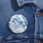 Blue Sky Flying Dragon Pin - Majestic Fantasy Art Button