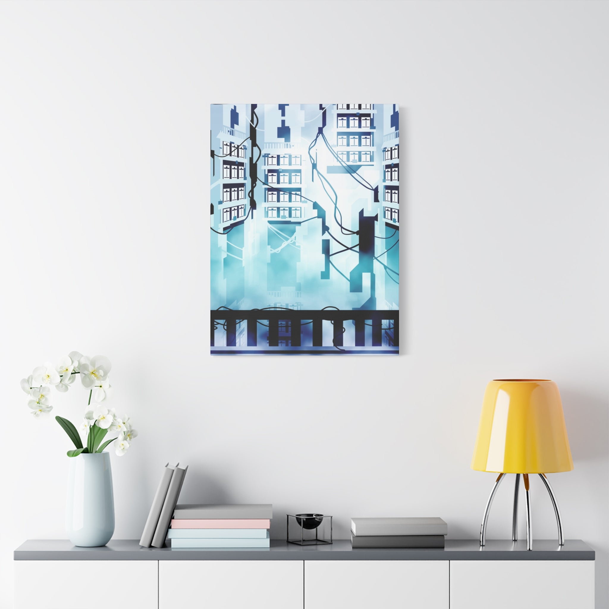 Memory Chamber Canvas Wall Art - Futuristic Sci-Fi Interior Decor