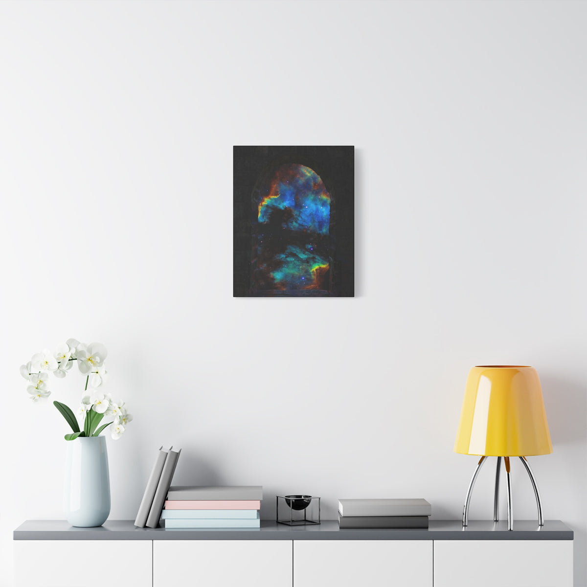 Stellar Castle Window Canvas Wall Art - Galaxy Cosmos Decor