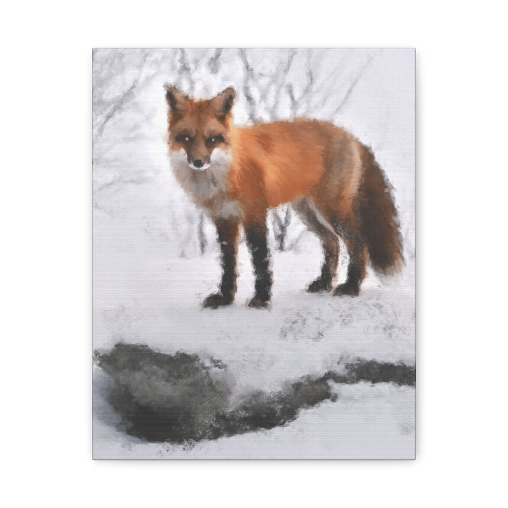 Spirit of the Fox Canvas Wall Art - Psychedelic Geometric Wildlife Decor