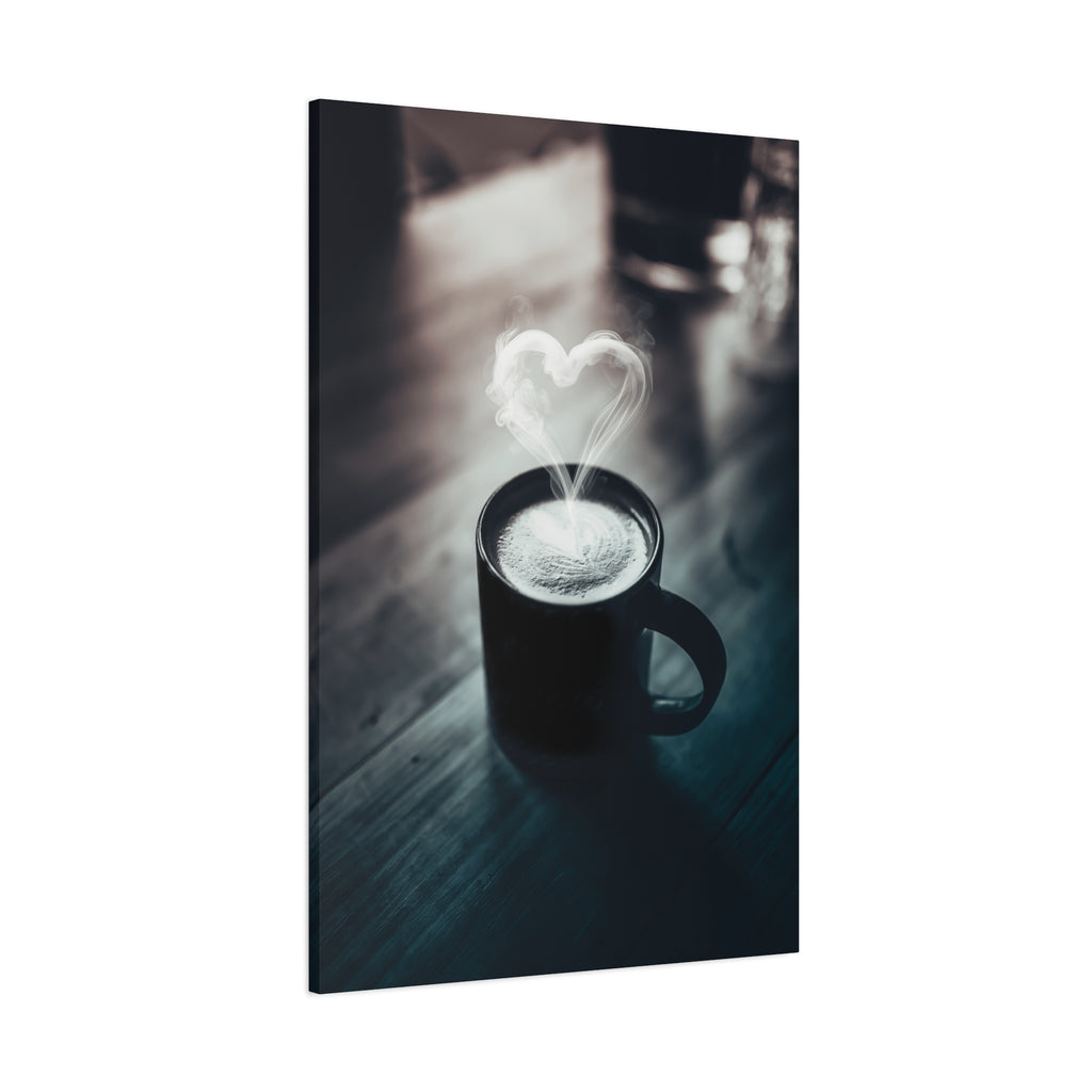 Coffee Love Kitchen Canvas Wall Art - Rustic Cafe Decor