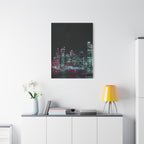 Cyberpunk Harbor Canvas Wall Art - Futuristic Sci-Fi City Decor