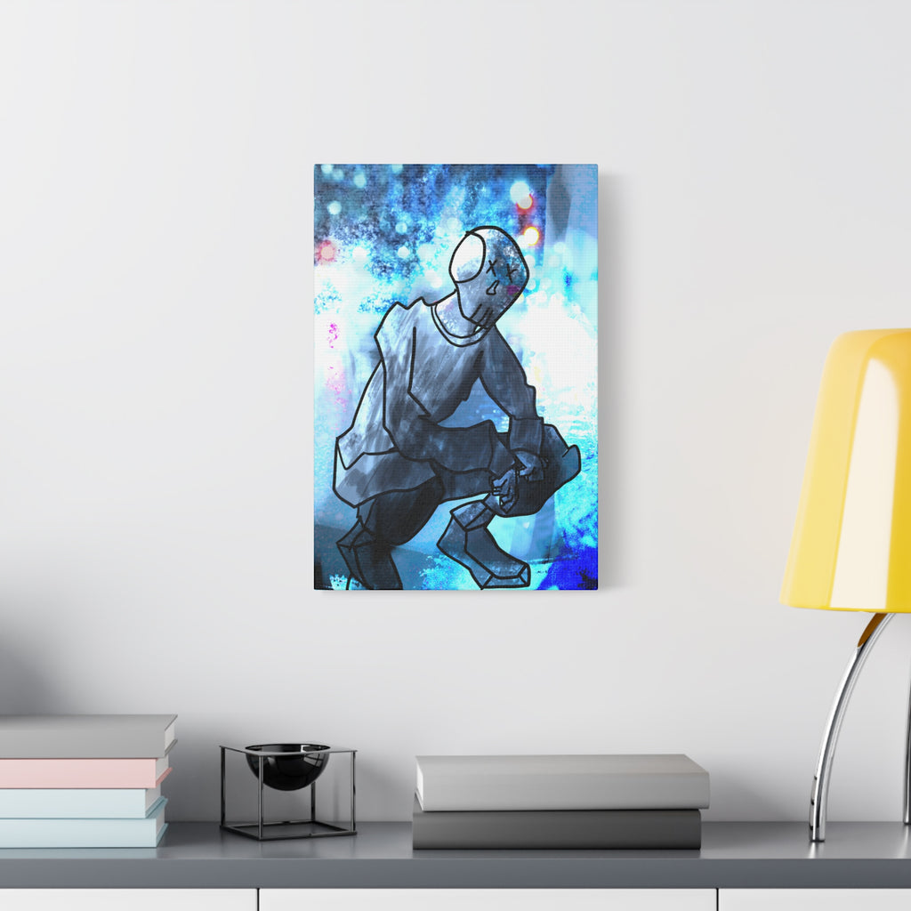 Robot Man Canvas Wall Art - Cyberpunk Android Dystopian Decor