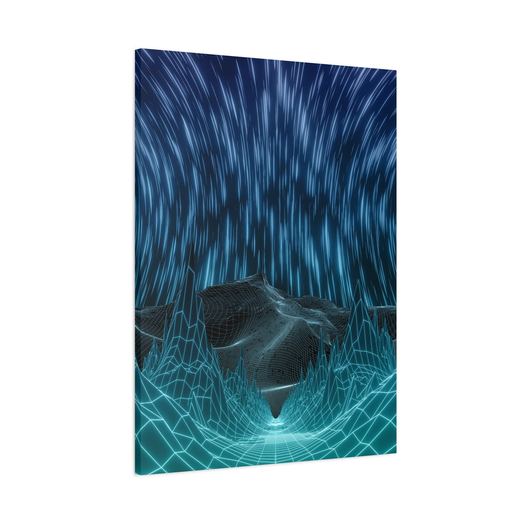Cyber Wave Escape Canvas Art - Futuristic Neon Synthwave Decor