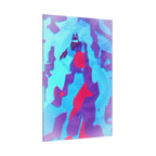 Retro Ice Cave Canvas Wall Art - Cool-Toned Glitch Winter Decor