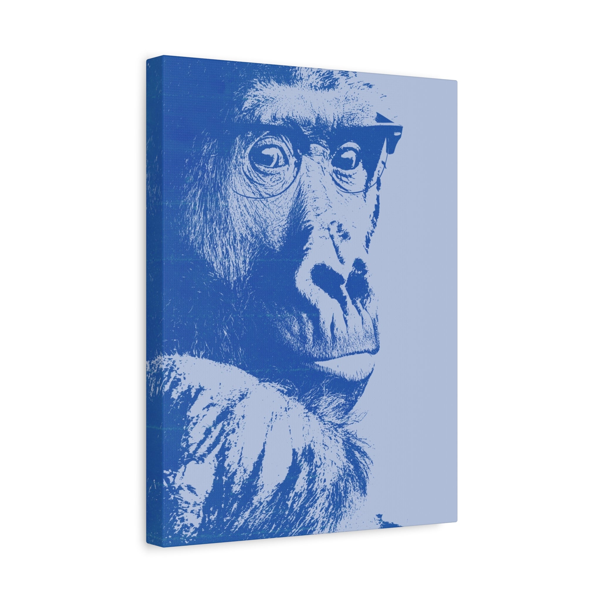 Educated Gorilla Canvas Wall Art - Abstract Modern Primate Decor