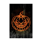Neon Pumpkin Poster - Spooky Halloween Orange & Black Art Print