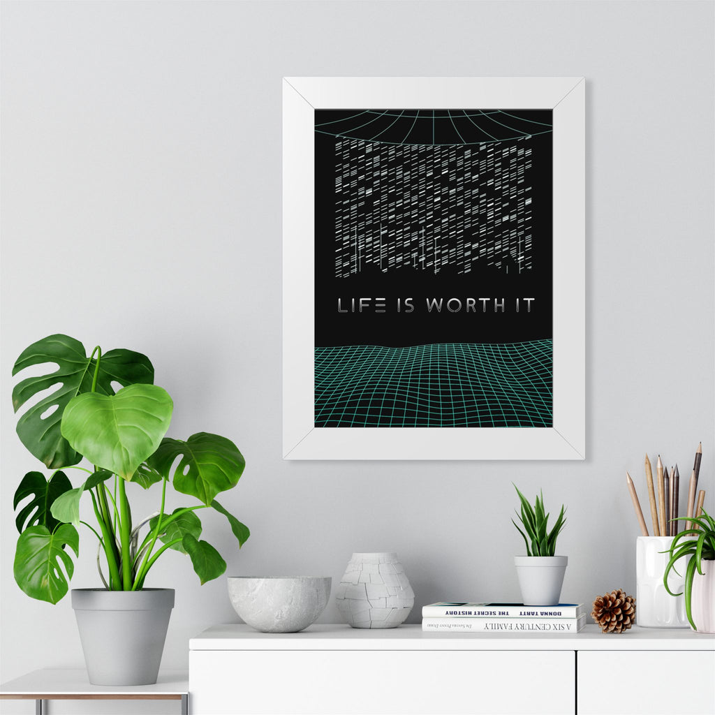 Life Is Worth It Framed Poster - Modern Symbolic Wall Art