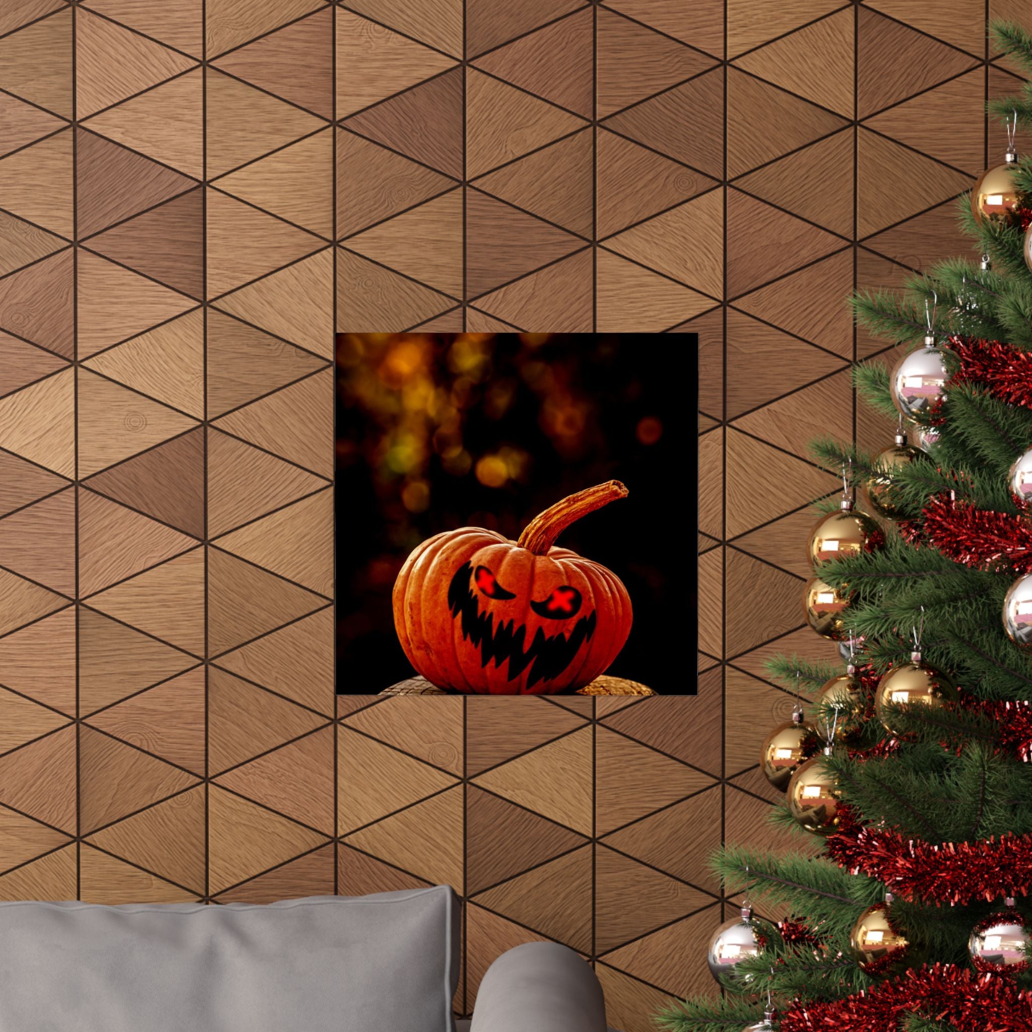 Spooky Pumpkin Nightmare Halloween Vertical Art Prints Seasonal Wall Decor