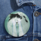 Laser Cat Pin - Galaxy Space Feline Art Button
