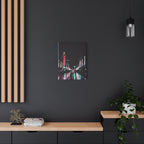 Cyberpunk Slick Street Canvas Wall Art - Neon Alley Decor