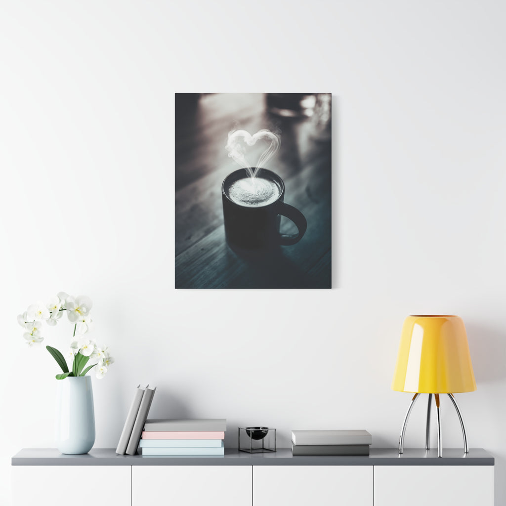 Coffee Love Kitchen Canvas Wall Art - Rustic Cafe Decor