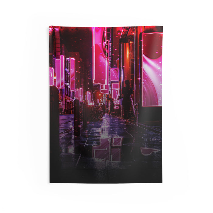 Japanese City Punk FX.3 Tapestry - Neon Tokyo Night Wall Hanging