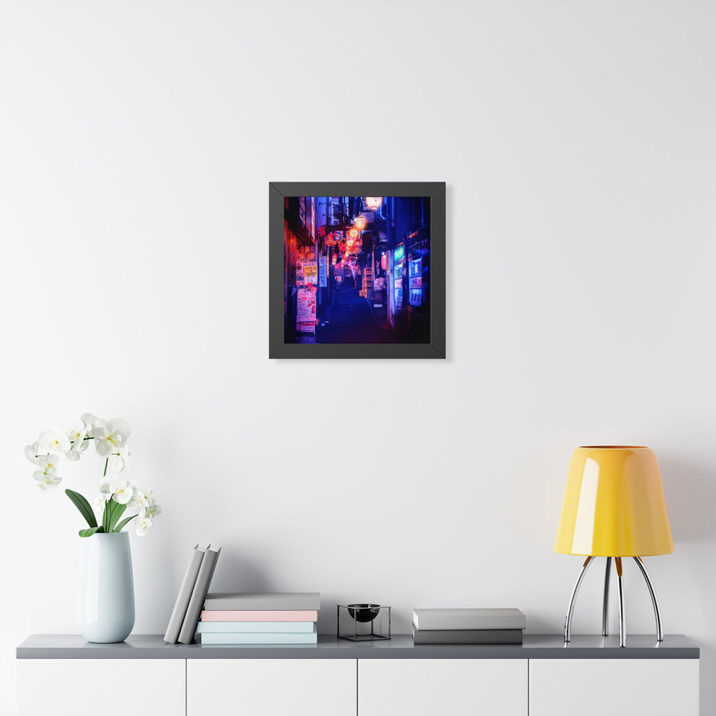 Japanese City Punk FX Poster - Neon Alleyway Cyberpunk Art Print