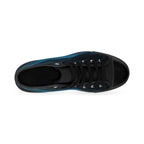 Fluid Blue Abstract Wave High-Top Sneakers - Teal Ocean Art
