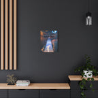 Space Lizards Canvas Wall Art - Lizard Being Abducted Ufo Decor
