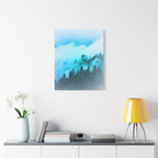 Blue Mountain Fog Canvas Wall Art - Misty Forest Nature Decor
