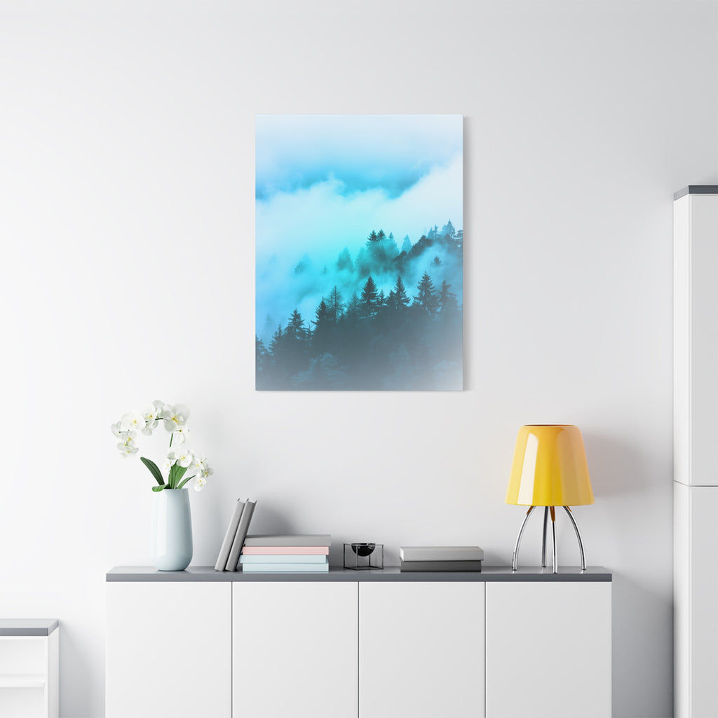 Blue Mountain Fog Canvas Art - Tranquil Blue Ridge Decor