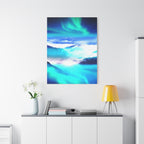 Starry Mountain Sky Canvas Wall Art - Aurora Borealis Decor