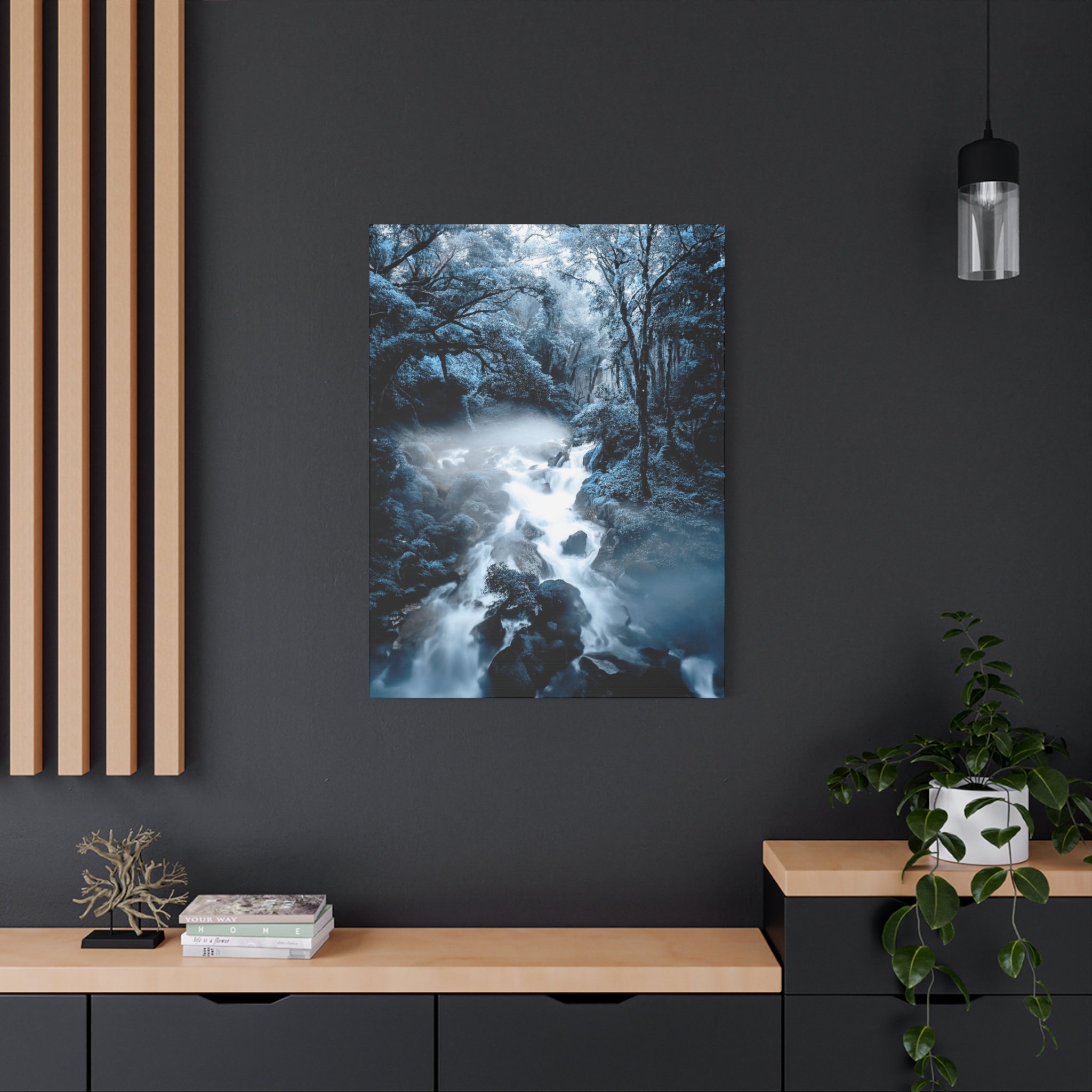 Frozen Forest Canvas Wall Art - Winter Wonderland Nature Decor