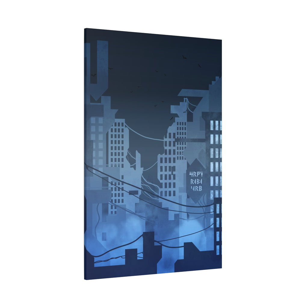 City Lights Canvas Wall Art - Neon Cyberpunk Cityscape Decor