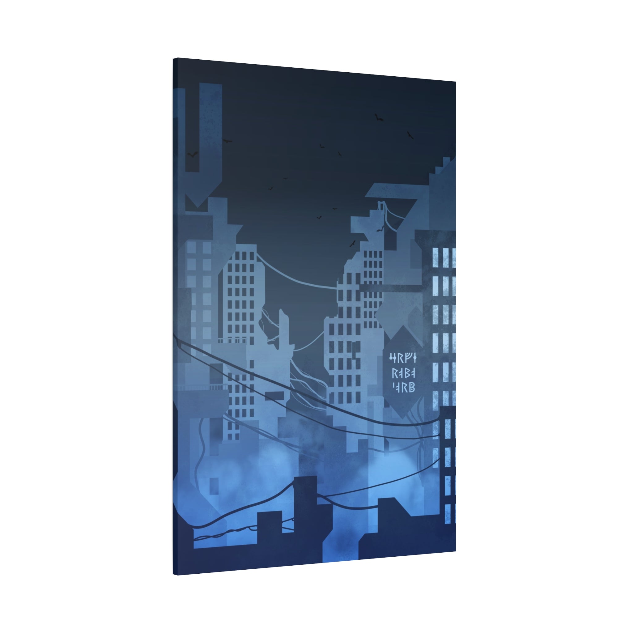 City Lights Canvas Wall Art - Neon Cyberpunk Cityscape Decor