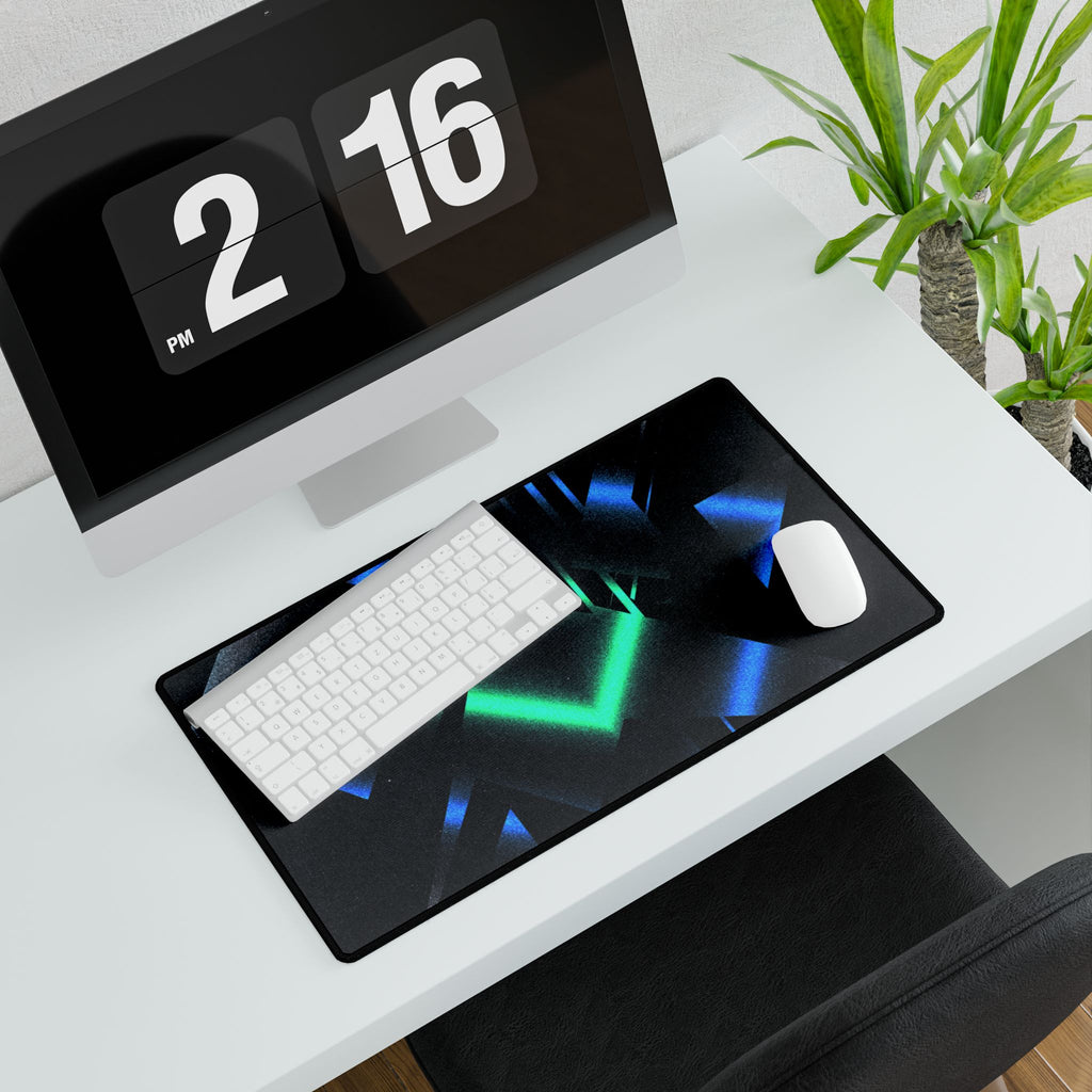 Abstract Techno Blue Mouse Pad - Cyberpunk Desk Mat