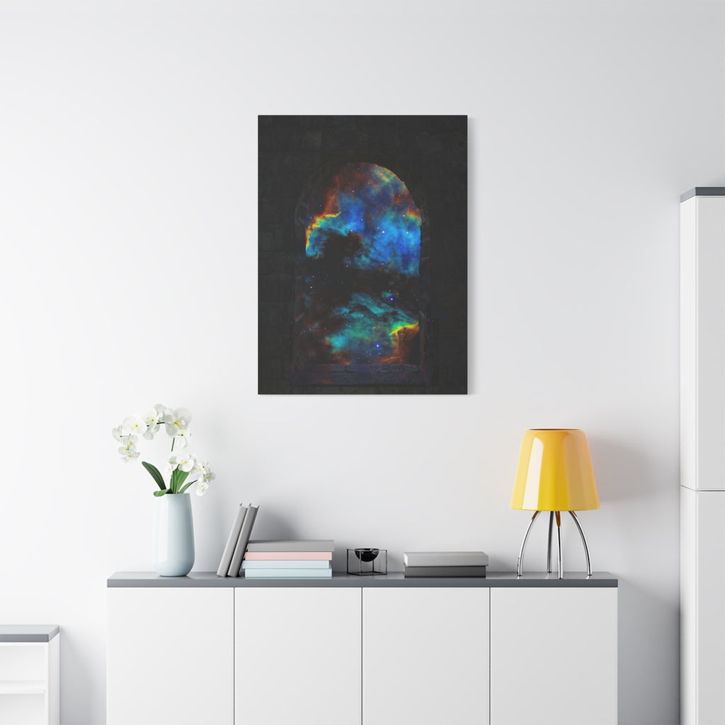 Stellar Castle Window Canvas Wall Art - Galaxy Cosmos Decor
