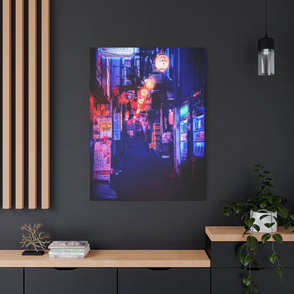 Japanese City Punk FX Canvas Wall Art - Cyberpunk Street Decor