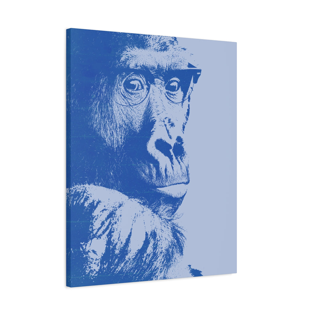 Educated Gorilla Canvas Wall Art - Abstract Modern Primate Decor