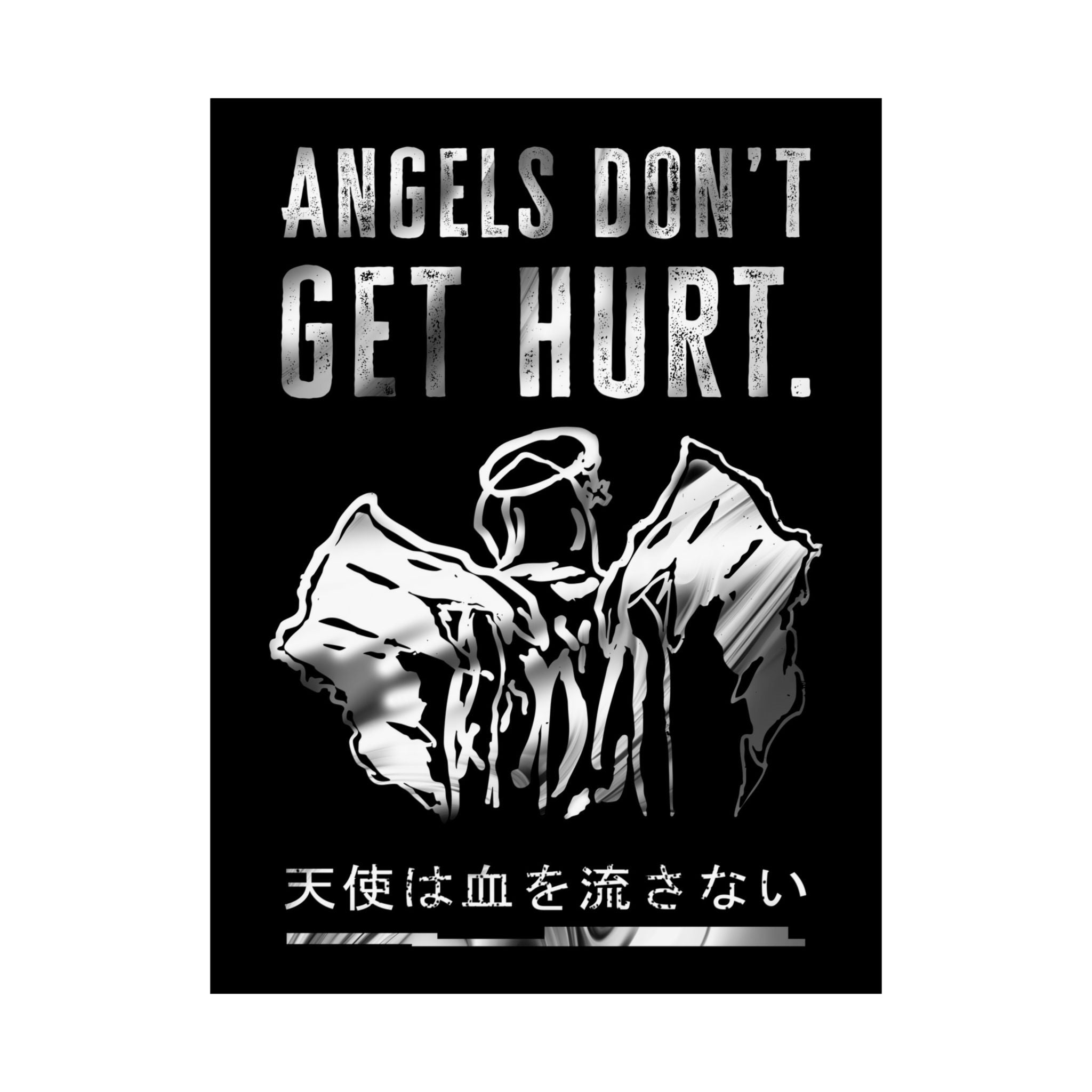 Angels Don't Get Hurt Poster - Grunge Angel Art Print