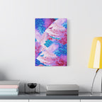 Trippy Pink and Blue Fractal Canvas Art | Surreal Abstract Sacred Geometry Wall Decor