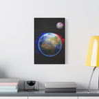 Earth Glitched Canvas Wall Art - Digital Glitch Futuristic World