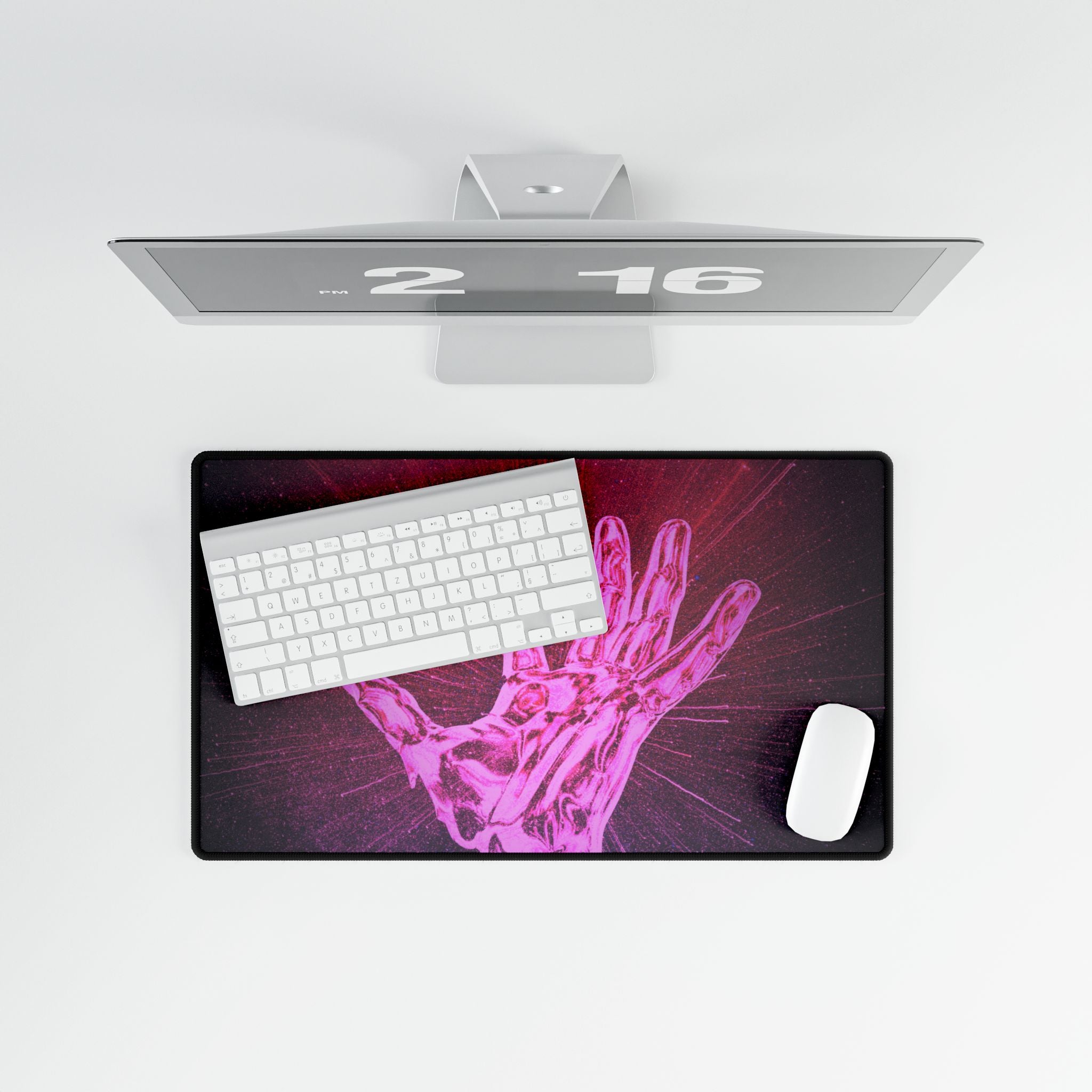 Hand of the Stars Desk Mat - Mystical Nebula Galaxy Mouse Pad