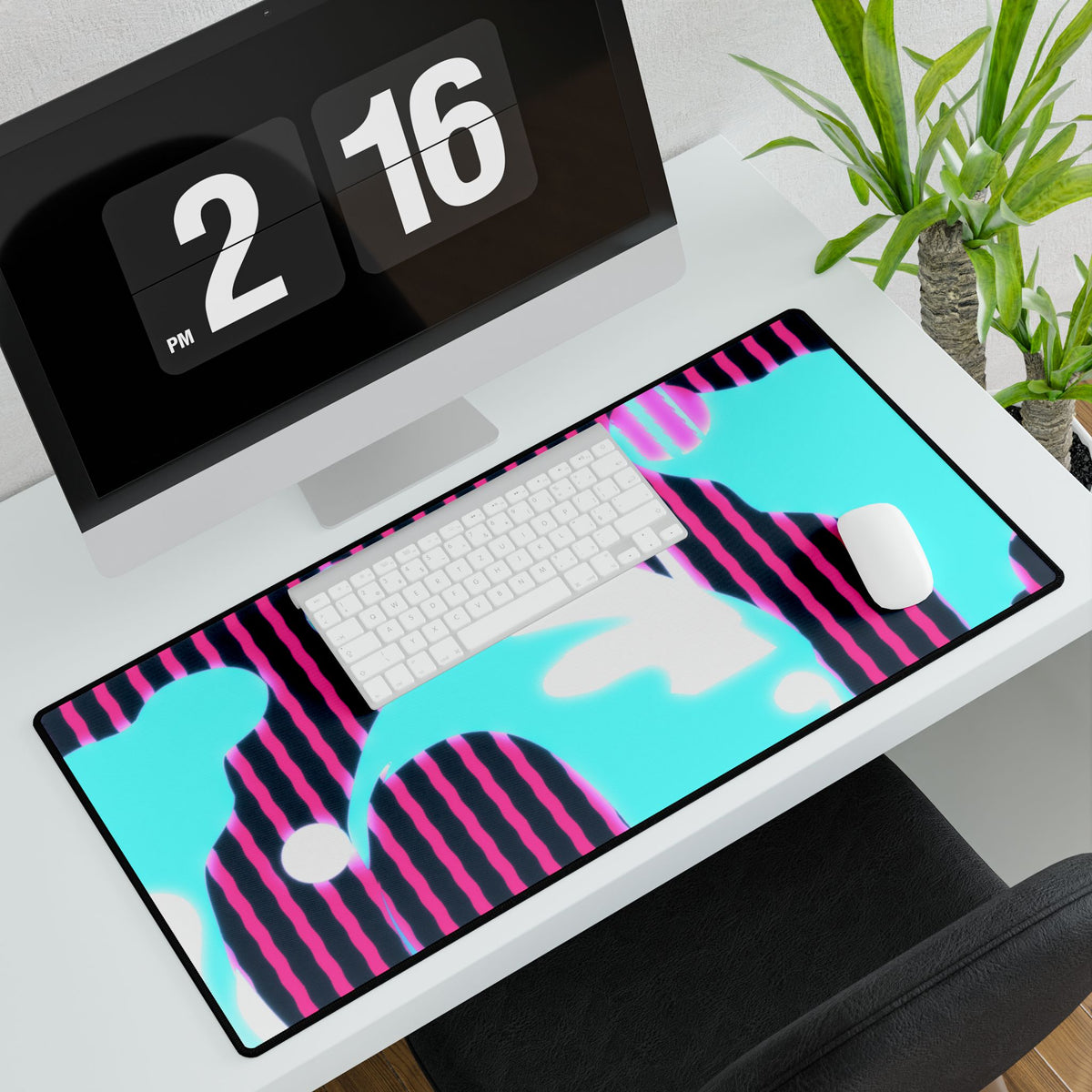 Glow Up Crt Art 0002 Layer 7 Desk Mat - Up 7 Mouse Pad