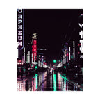 Cyberpunk Slick Street Poster - Neon Alley Art Print