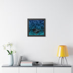 Cyber Wave Escape Framed Poster - Synthwave Neon Wall Art