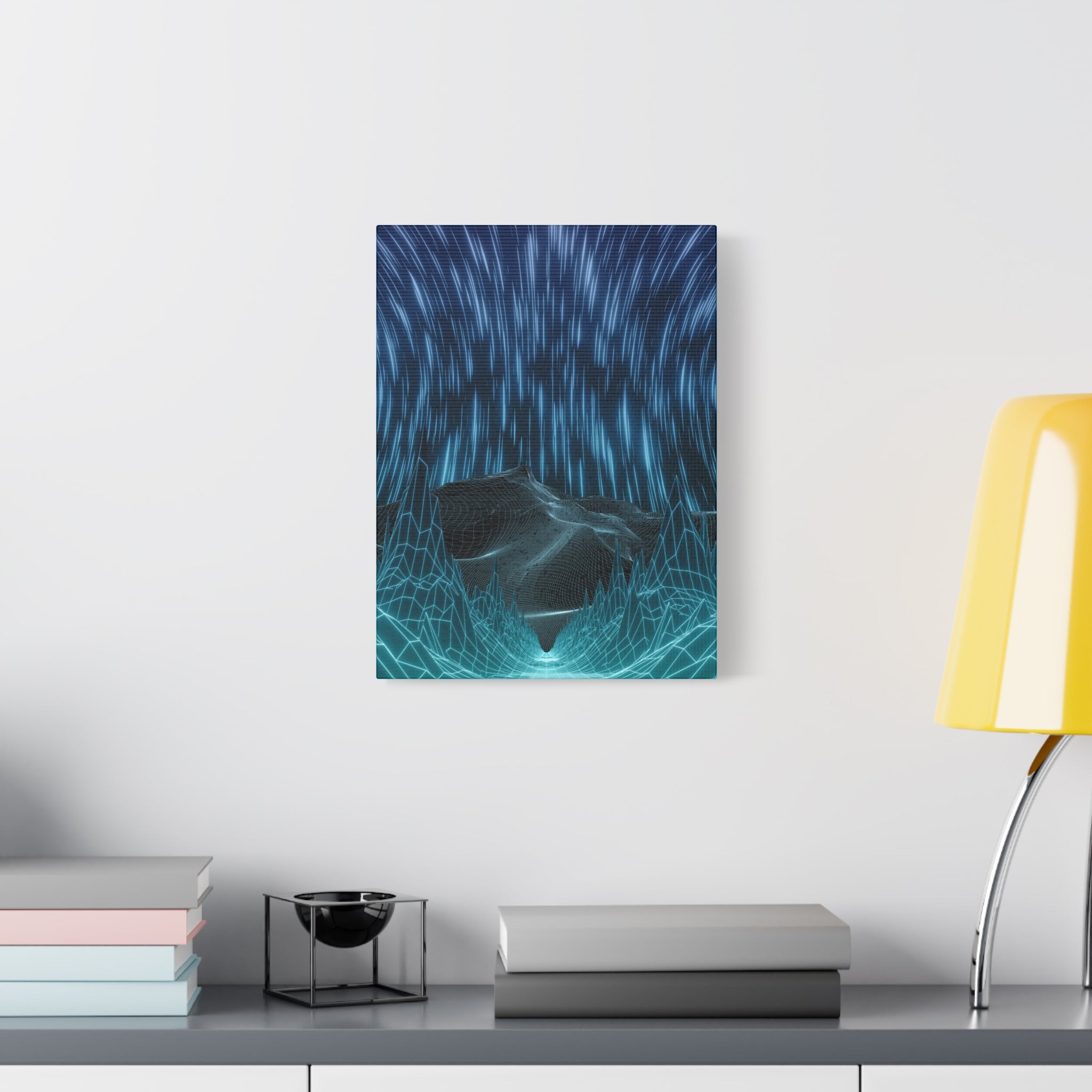 Cyber Wave Escape Canvas Art - Futuristic Neon Synthwave Decor