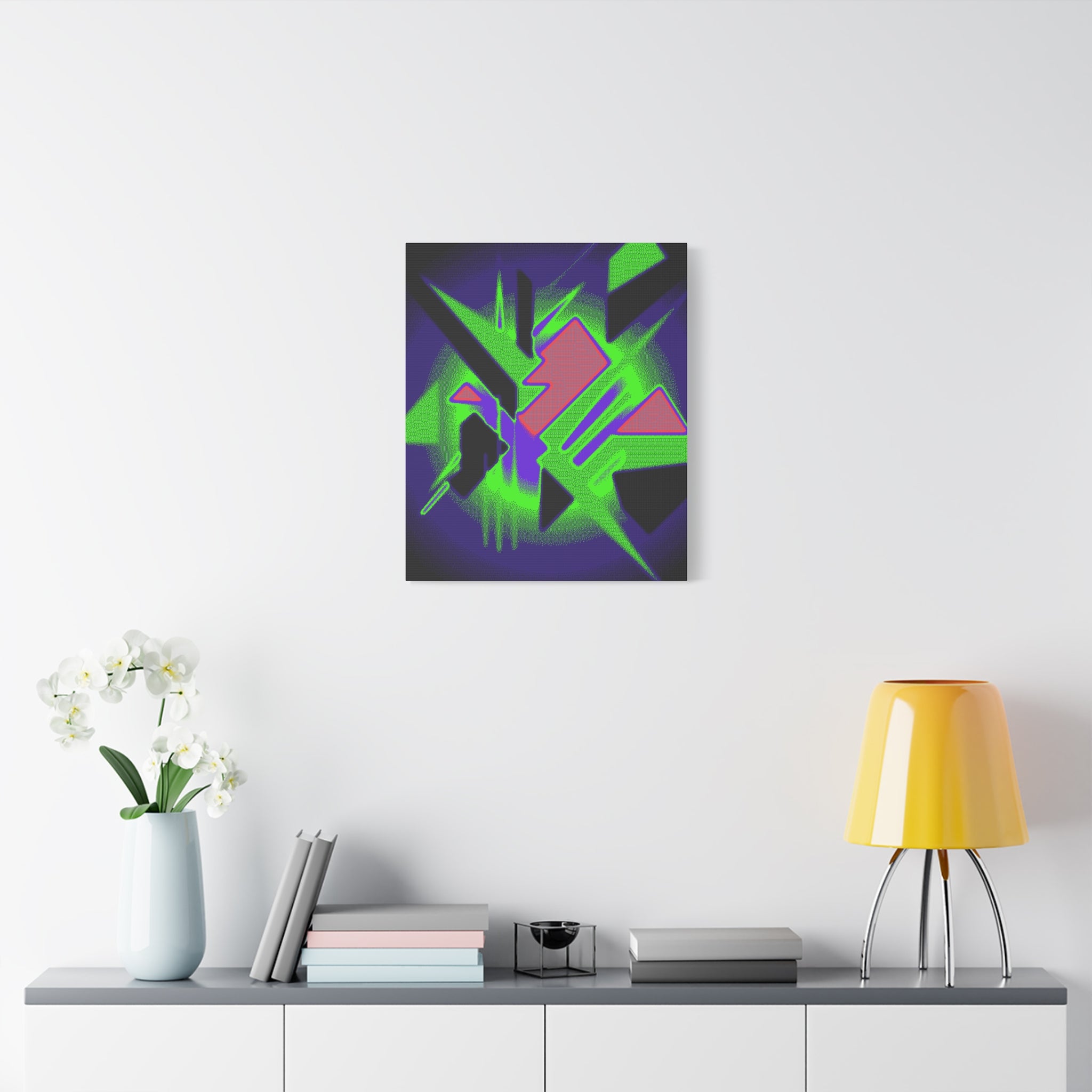 90s Paranoia Canvas Wall Art - Grunge Glitch Trippy Decor